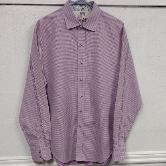 Robert Graham Lavender Checkered Button Down Shirt
